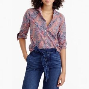J. Crew x Liberty London Club Collar Felix Isabella Paisley Button Up Shirt